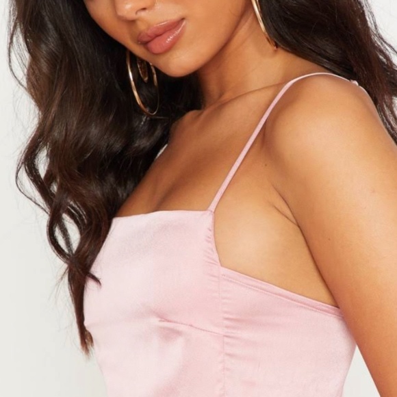 PLT Pink Satin Dress with Cutout Size 4 - Picture 7 of 8